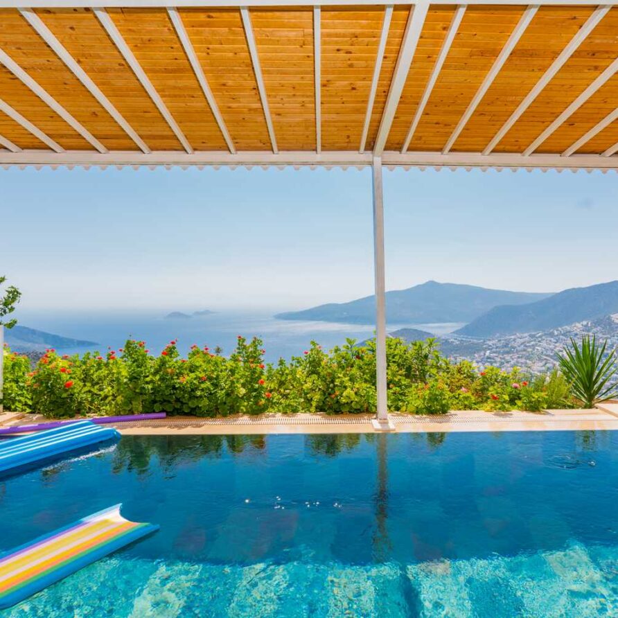 HT-5 Rental Holiday Villa In Kalkan With Infinite Sea View and Hot Tub